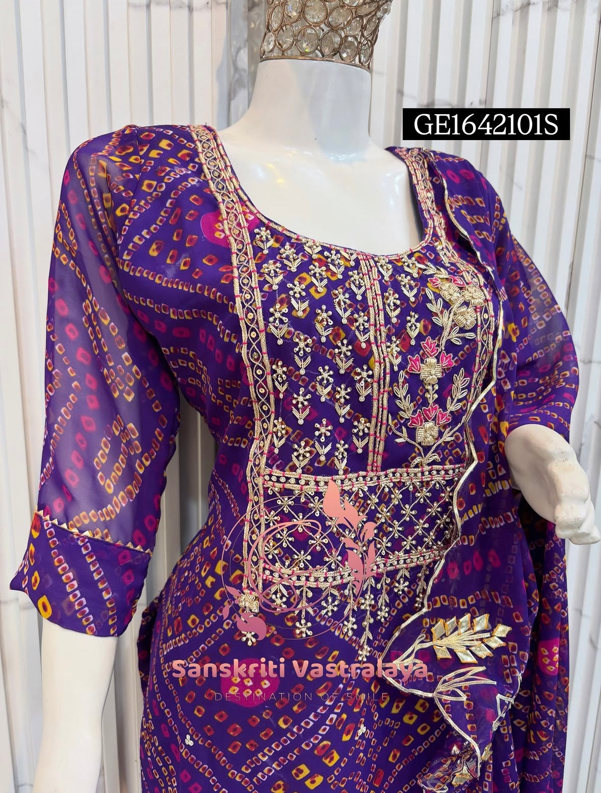 GEORGETTE Zardogi Handwork 3pc STICHED Suit jaipuri GOTA PATTI  GE1642101s