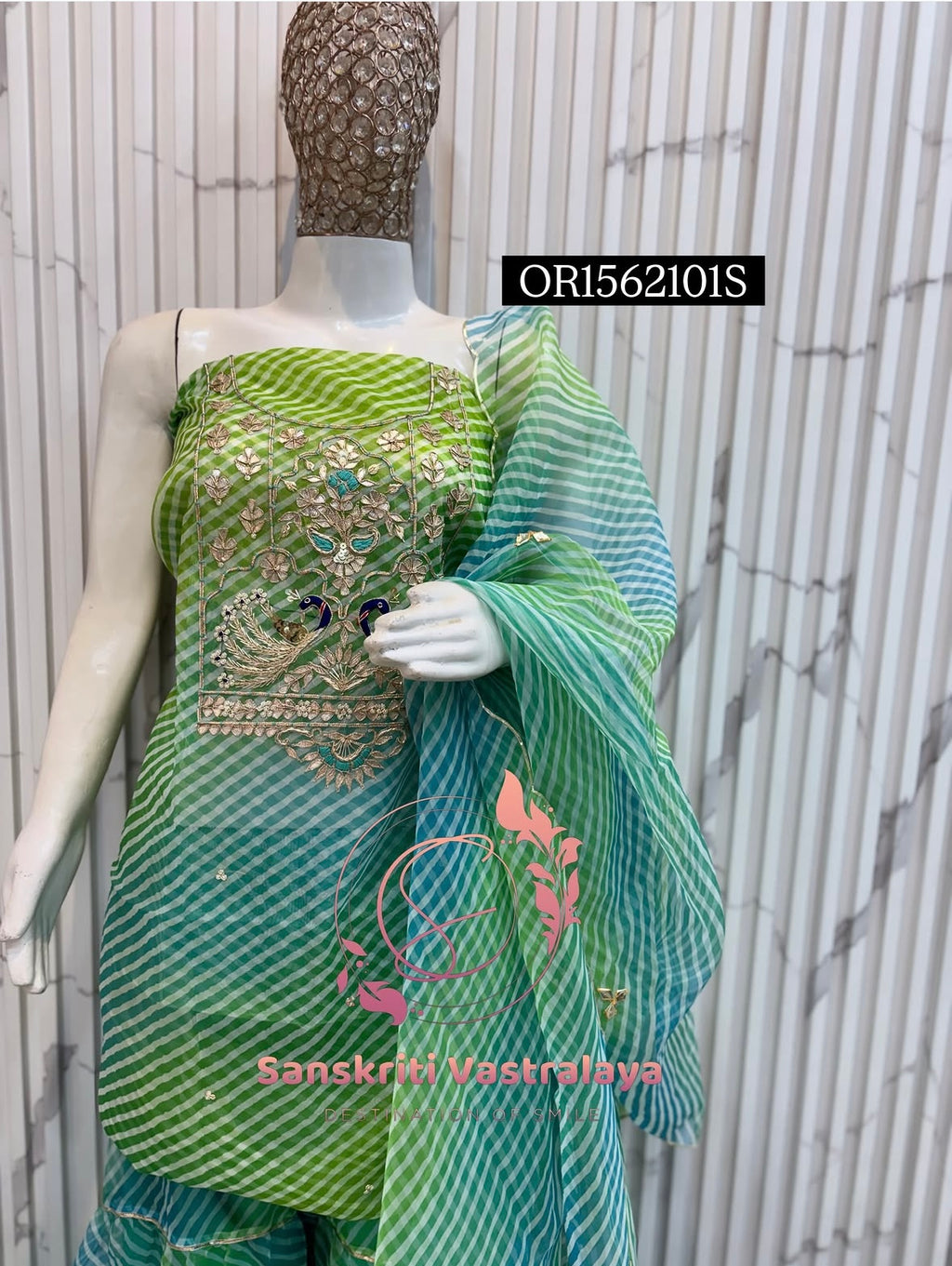 GEORGETTE Zardogi Handwork 3pc STICHED SHARARA Suit jaipuri GOTA PATTI  GE1562101s