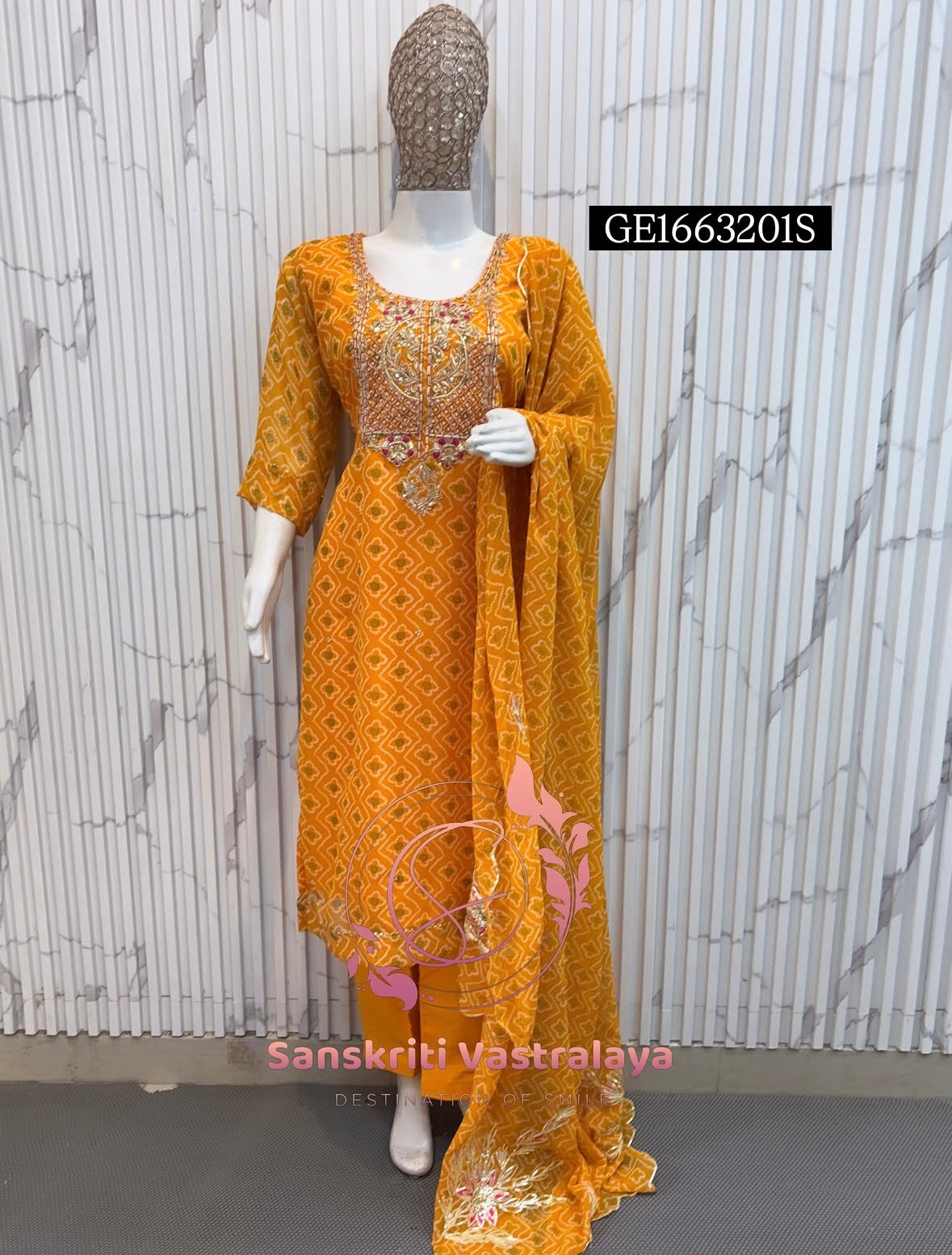 GEORGETTE Zardogi Handwork 3pc STICHED Suit jaipuri GOTA PATTI  GE1663201s