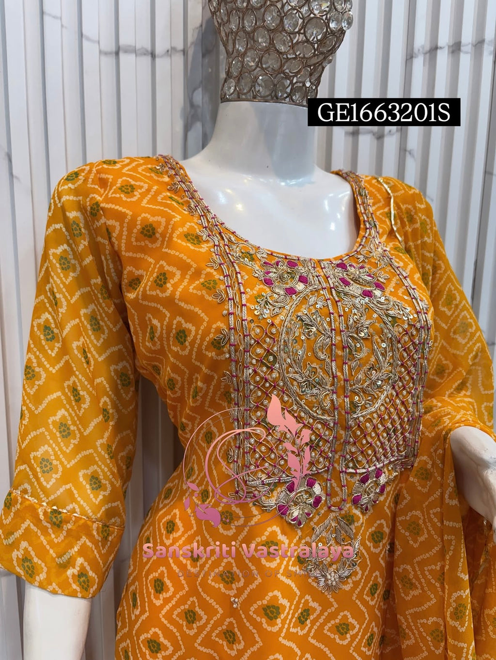 GEORGETTE Zardogi Handwork 3pc STICHED Suit jaipuri GOTA PATTI  GE1663201s
