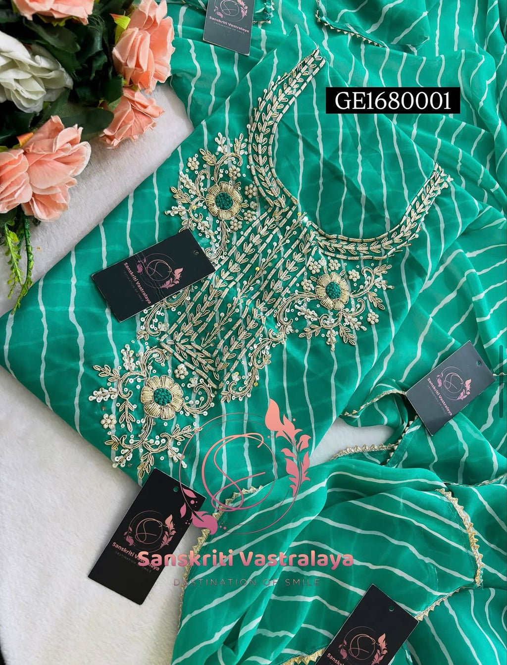 GEORGETTE Zardogi Handwork 3pc Unstitched Suit jaipuri  GE1680001