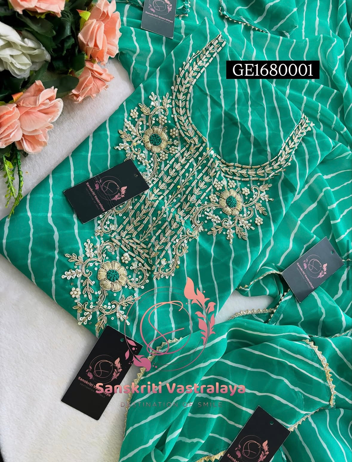 GEORGETTE Zardogi Handwork 3pc Unstitched Suit jaipuri  GE1680001