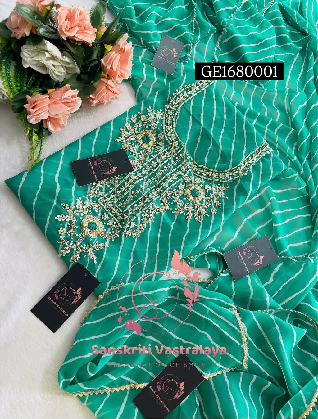 GEORGETTE Zardogi Handwork 3pc Unstitched Suit jaipuri  GE1680001