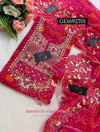 GEORGETTE Zardogi Handwork 3pc Unstitched Suit jaipuri  GE1692701
