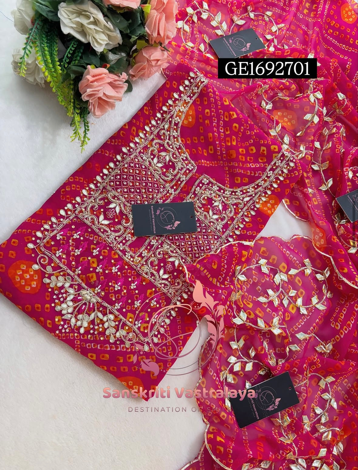 GEORGETTE Zardogi Handwork 3pc Unstitched Suit jaipuri  GE1692701