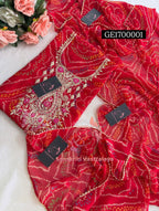 GEORGETTE Zardogi Handwork 3pc Unstitched Suit jaipuri  GE1700001