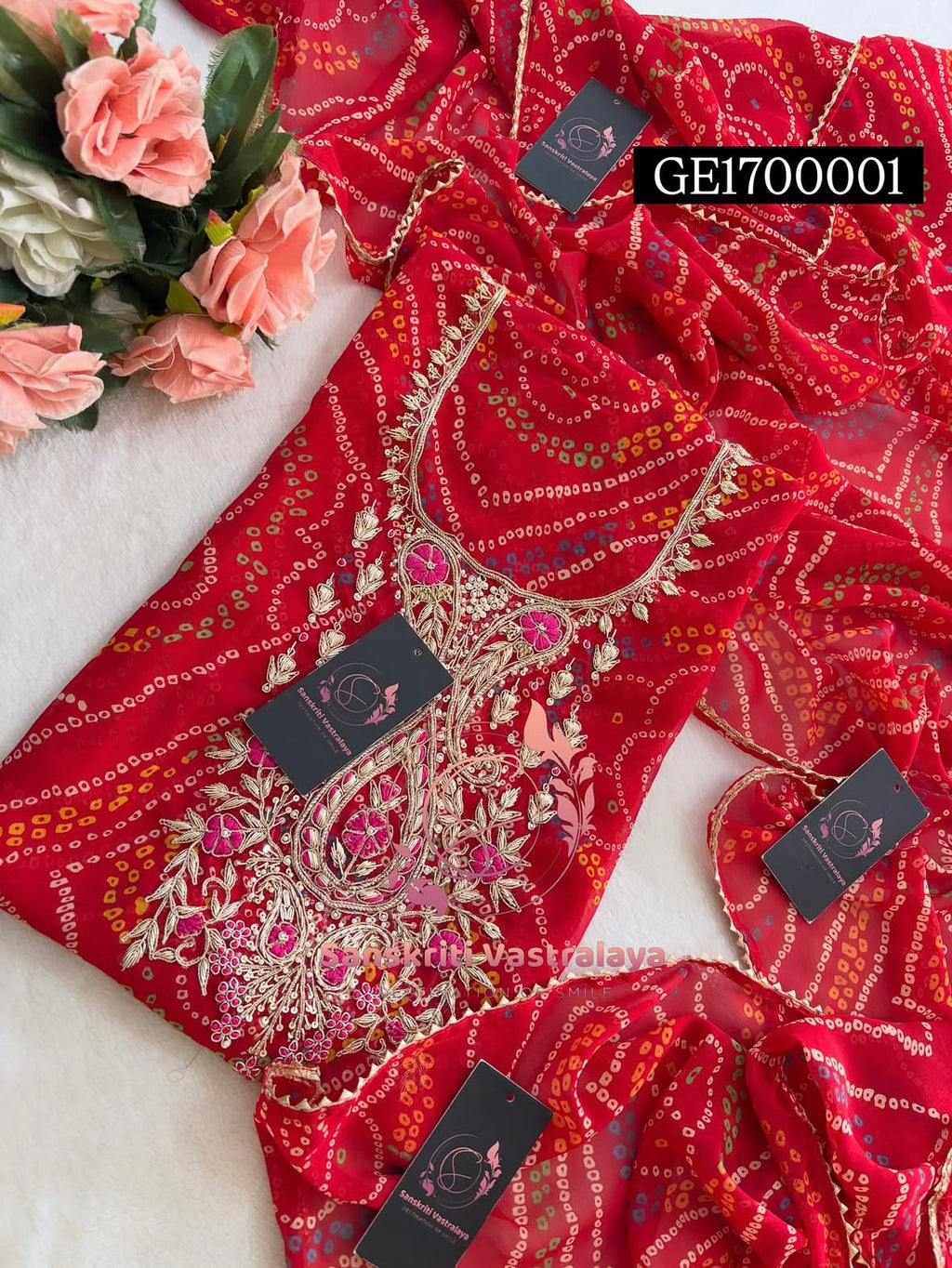 GEORGETTE Zardogi Handwork 3pc Unstitched Suit jaipuri  GE1700001