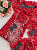 GEORGETTE Zardogi Handwork 3pc Unstitched Suit jaipuri  GE1700001