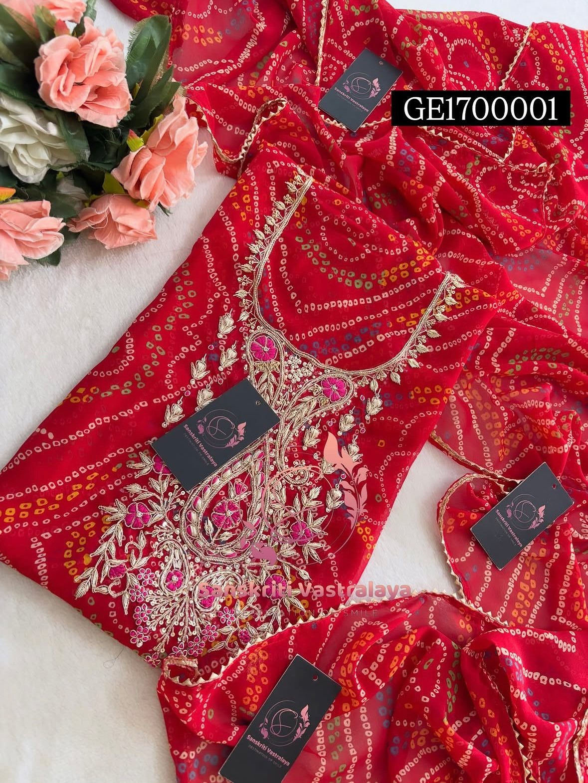 GEORGETTE Zardogi Handwork 3pc Unstitched Suit jaipuri  GE1700001