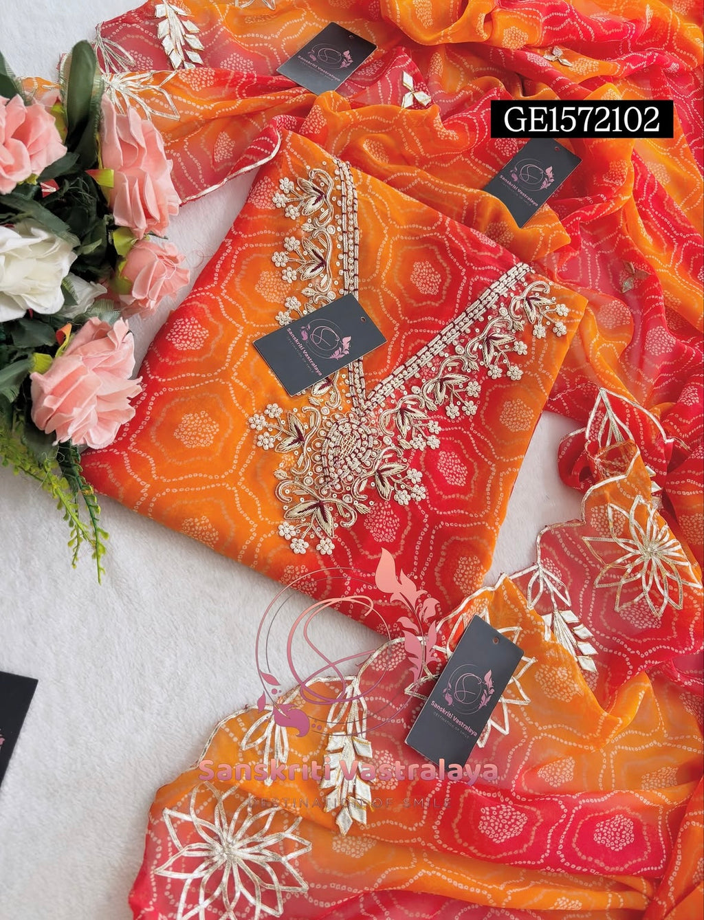 GEORGETTE Zardogi Handwork 3pc UNSTICHED Suit jaipuri GOTA PATTI  GE1572102