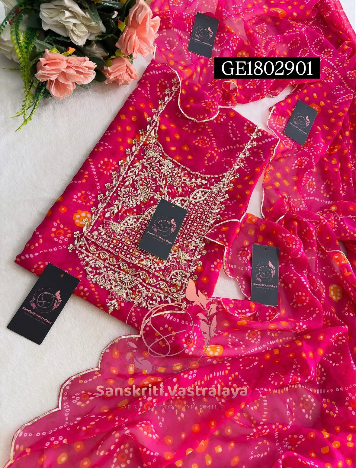GEORGETTE Zardogi Handwork 3pc Unstitched Suit jaipuri  GE1802901