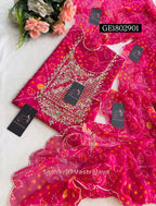 GEORGETTE Zardogi Handwork 3pc Unstitched Suit jaipuri  GE1802901