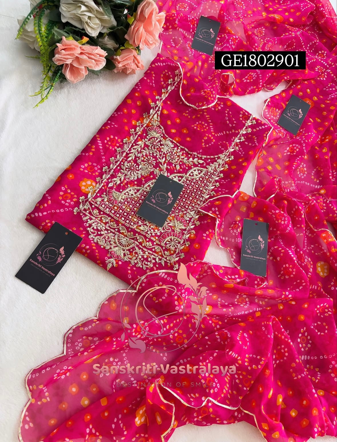 GEORGETTE Zardogi Handwork 3pc Unstitched Suit jaipuri  GE1802901