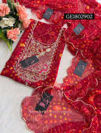 GEORGETTE Zardogi Handwork 3pc Unstitched Suit jaipuri  GE1802902