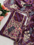 GEORGETTE Zardogi Handwork 3pc Unstitched Suit jaipuri  GE1712601