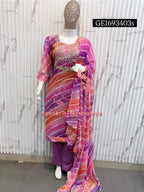 GEORGETTE Zardogi Handwork LAVENDER 3pc STICHED Suit jaipuri GOTA PATTI  GE1693403s