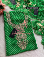 GEORGETTE Zardogi Handwork 3pc LIGHT GREEN MOTHRA UNSTICHED Suit jaipuri GOTA PATTI  GE2002801