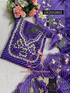 GEORGETTE Zardogi Handwork 3pc PURPLE MOTHRA  UNSTICHED Suit jaipuri GOTA PATTI  GE2012802