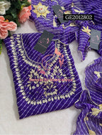 GEORGETTE Zardogi Handwork 3pc PURPLE MOTHRA  UNSTICHED Suit jaipuri GOTA PATTI  GE2012802