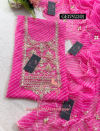 GEORGETTE Zardogi Handwork 3pc  BABY  PINK UNSTICHED Suit jaipuri GOTA PATTI  GE1792301