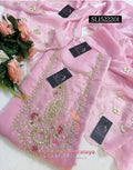 SPACE SILK Zardozi Handwork 3pc BABY PINK UNSTICHED Suit Jaipuri GOTA PATTI  SL1522201
