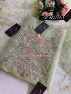 ORGANZA Zardogi Handwork 3pc  PISTA  UNSTICHED Suit jaipuri GOTA PATTI  OR1852303
