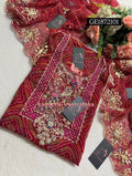 GEORGETTE Zardogi Handwork 3pc  RED UNSTICHED Suit jaipuri GOTA PATTI   GE1872101