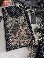 GEORGETTE Zardozi HandwGEORGETTE Zardozi Handwork 3pc  BLACK  UNSTICHED Suit jaipuri GOTA PATTI  GE1722404ork 3pc  BLACK  UNSTICHED Suit jaipuri GOTA PATTI  GE1722404