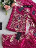 GEORGETTE Zardozi Handwork 3pc  PINK UNSTICHED Suit jaipuri GOTA PATTI  GE1732102