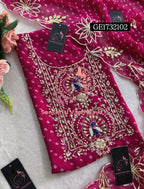 GEORGETTE Zardozi Handwork 3pc  PINK UNSTICHED Suit jaipuri GOTA PATTI  GE1732102