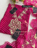 GEORGETTE Zardozi Handwork 3pc RANI PINK UNSTICHED Suit jaipuri GOTA PATTI  GE1612802