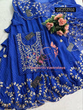 SKIRT SET IN GEORGETTE | GOTA PATTI ZARDOSHI HANDWORK WORK 3 PC ROYAL BLIUE LEHENGA KURTA DUPATTA SET GR272702