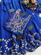 SKIRT SET IN GEORGETTE | GOTA PATTI ZARDOSHI HANDWORK WORK 3 PC ROYAL BLIUE LEHENGA KURTA DUPATTA SET GR272702