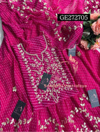 SKIRT SET IN GEORGETTE | GOTA PATTI ZARDOSHI HANDWORK WORK 3 PC MEGANTA PINK LEHENGA KURTA DUPATTA SET GR272705