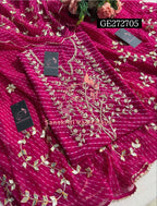 SKIRT SET IN GEORGETTE | GOTA PATTI ZARDOSHI HANDWORK WORK 3 PC MEGANTA PINK LEHENGA KURTA DUPATTA SET GR272705