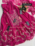 SKIRT SET IN GEORGETTE | GOTA PATTI ZARDOSHI HANDWORK WORK 3 PC MEGANTA PINK LEHENGA KURTA DUPATTA SET GR272705