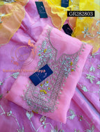 GHARARA  SET IN BABYPINK | GOTA PATTI ZARDOSHI HANDWORK WORK 3 PC BABYPINK ORGANZA GHARARA GR282804