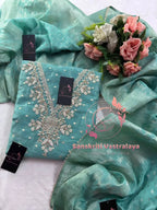 Rajwada chanderi fabric kurta with zardogi handwork