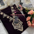 Velvet fabric kurta with zardogi handwork