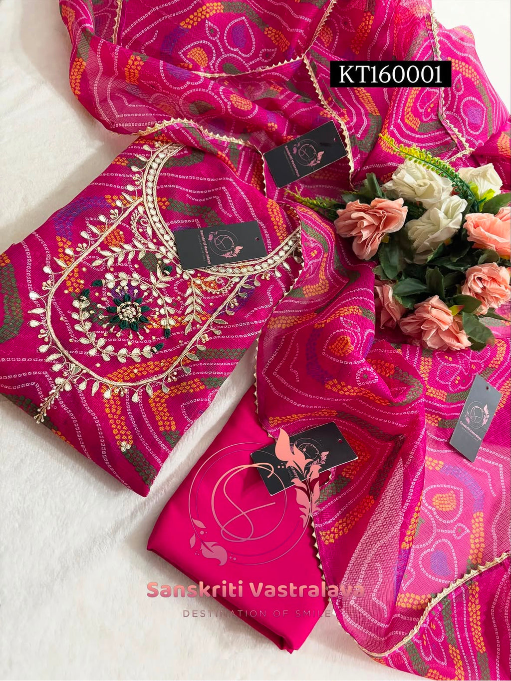 Kota Doria Zardogi Handwork 3pc Unstitched Suit
