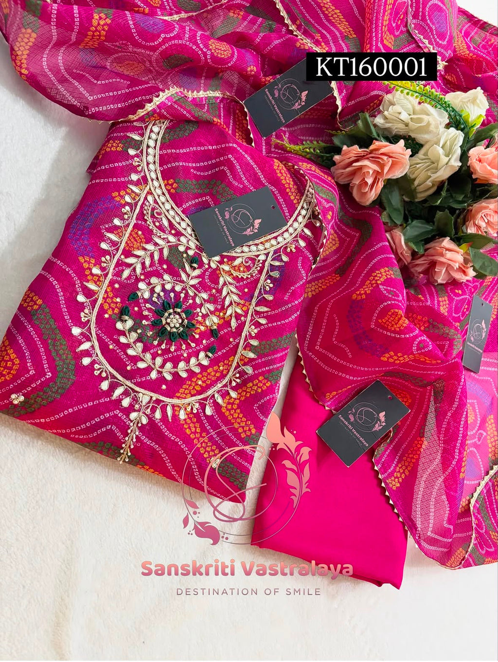 Kota Doria Zardogi Handwork 3pc Unstitched Suit