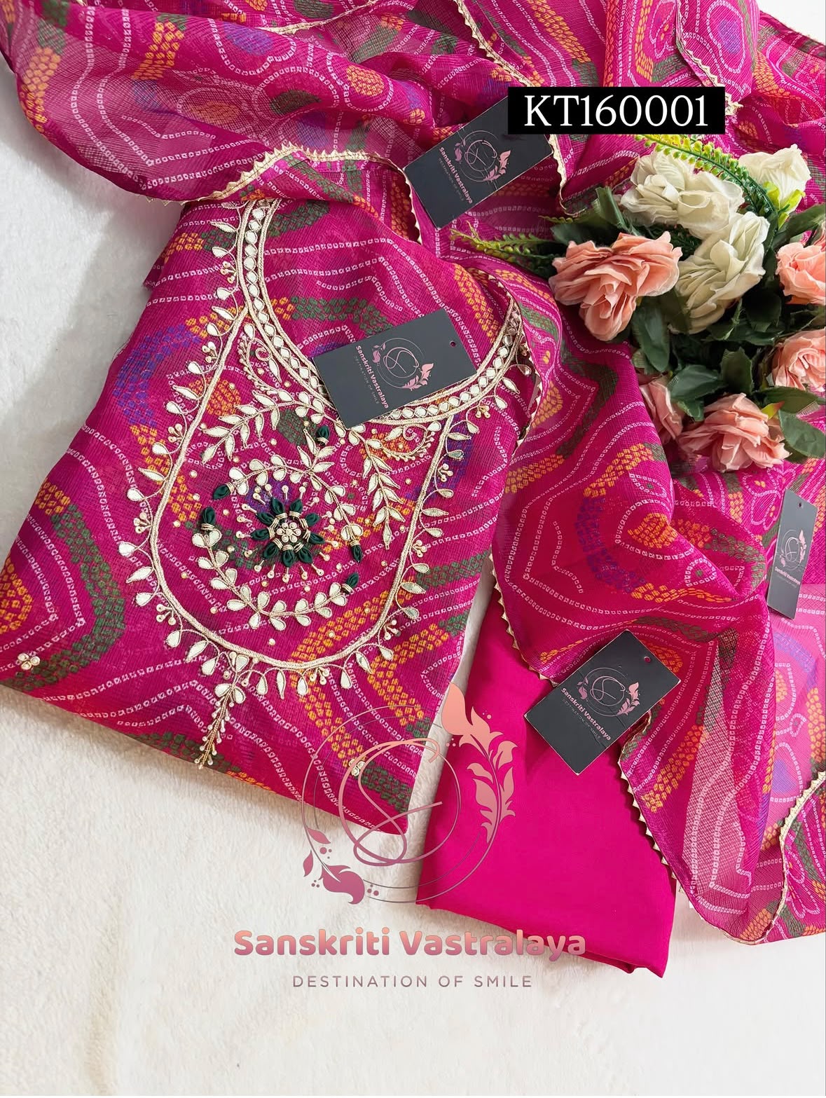 Kota Doria Zardogi Handwork 3pc Unstitched Suit