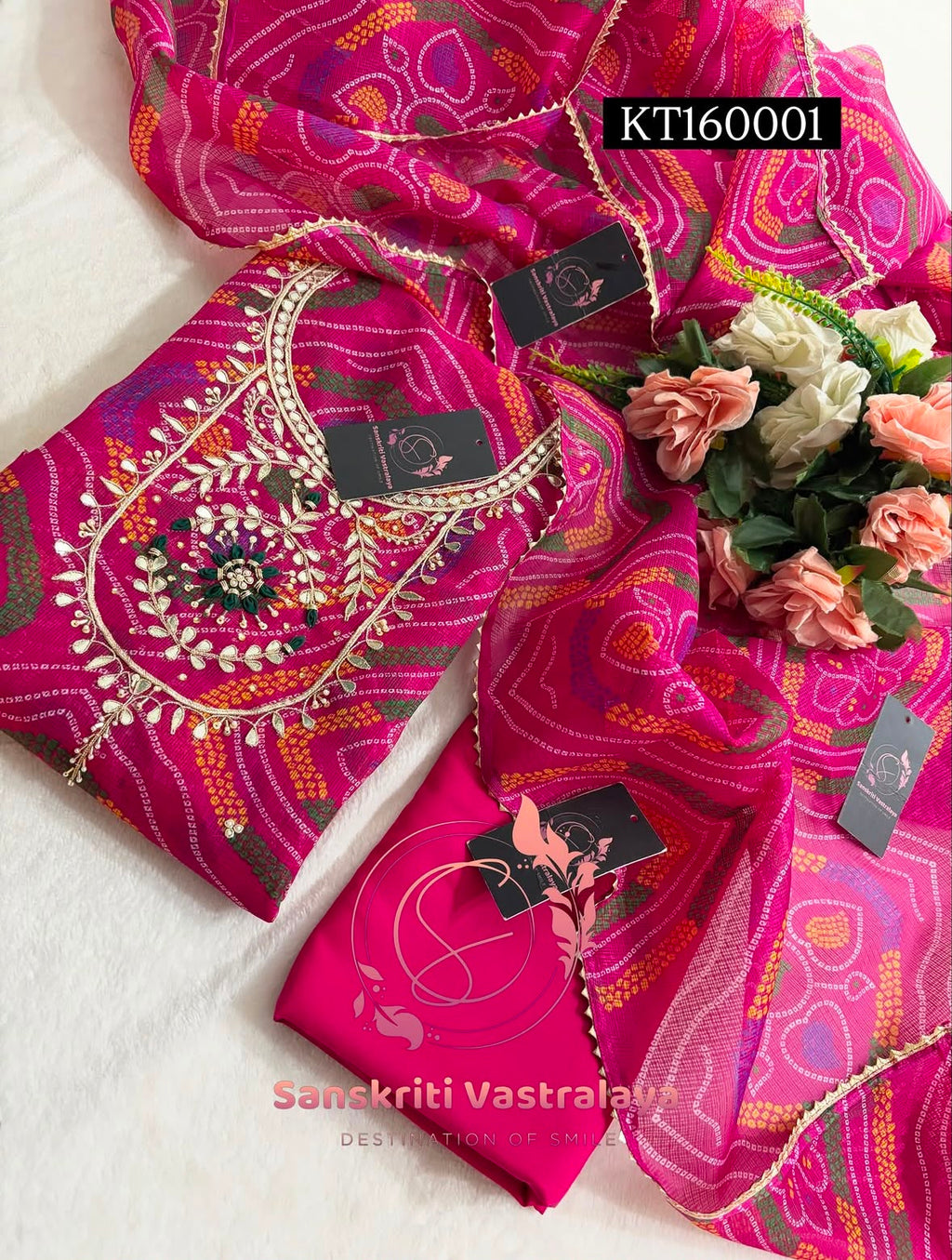 Kota Doria Zardogi Handwork 3pc Unstitched Suit