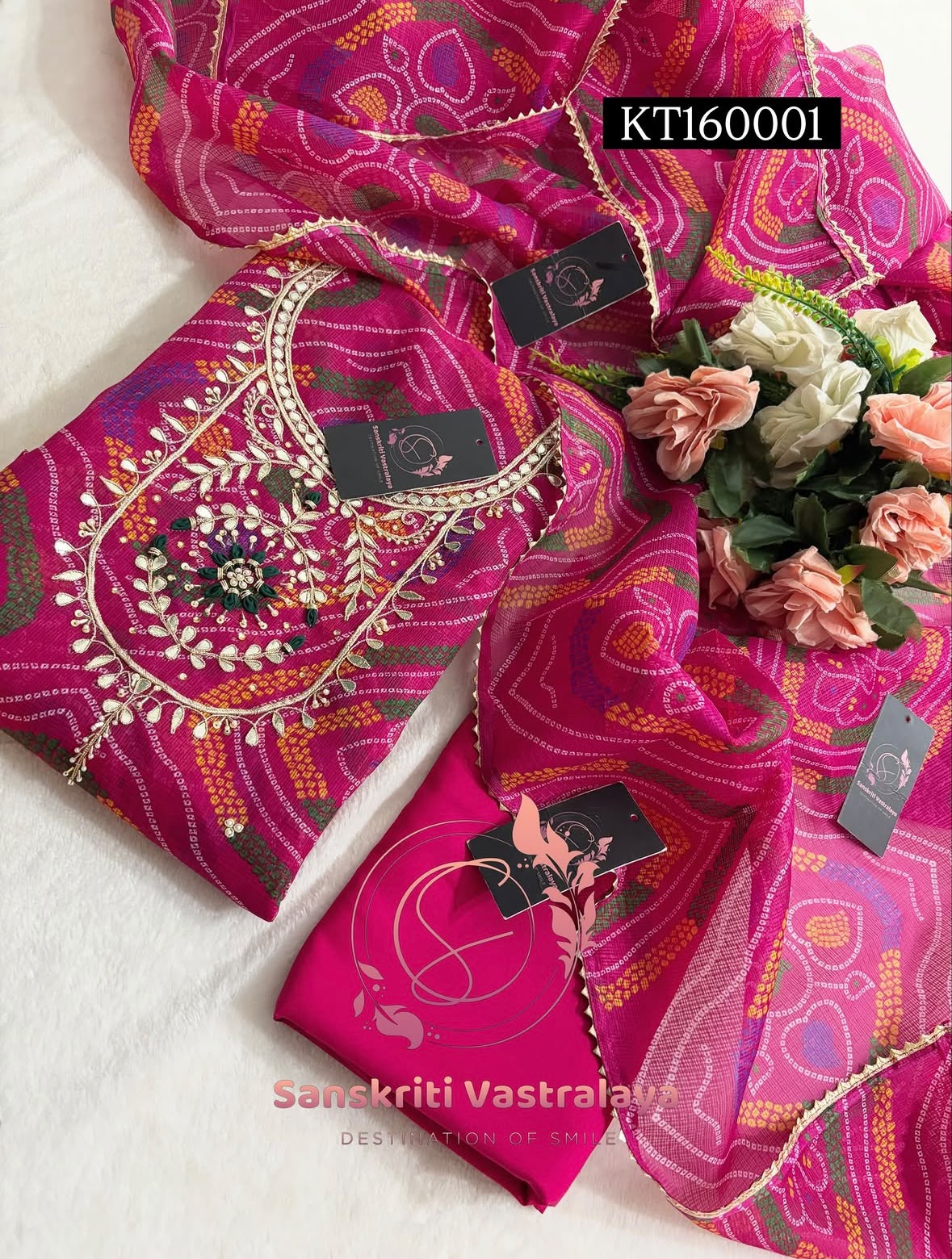 Kota Doria Zardogi Handwork 3pc Unstitched Suit