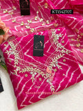 Kota Doria Zardogi Handwork 3pc Unstitched Suit jaipuri KT1542707