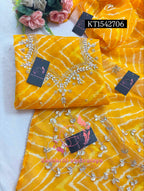 Kota Doria Zardogi Handwork 3pc Unstitched Suit jaipuri KT1542707