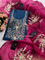 Chanderi fabric kurta with zardogi handwork