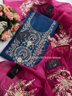 Chanderi fabric kurta with zardogi handwork