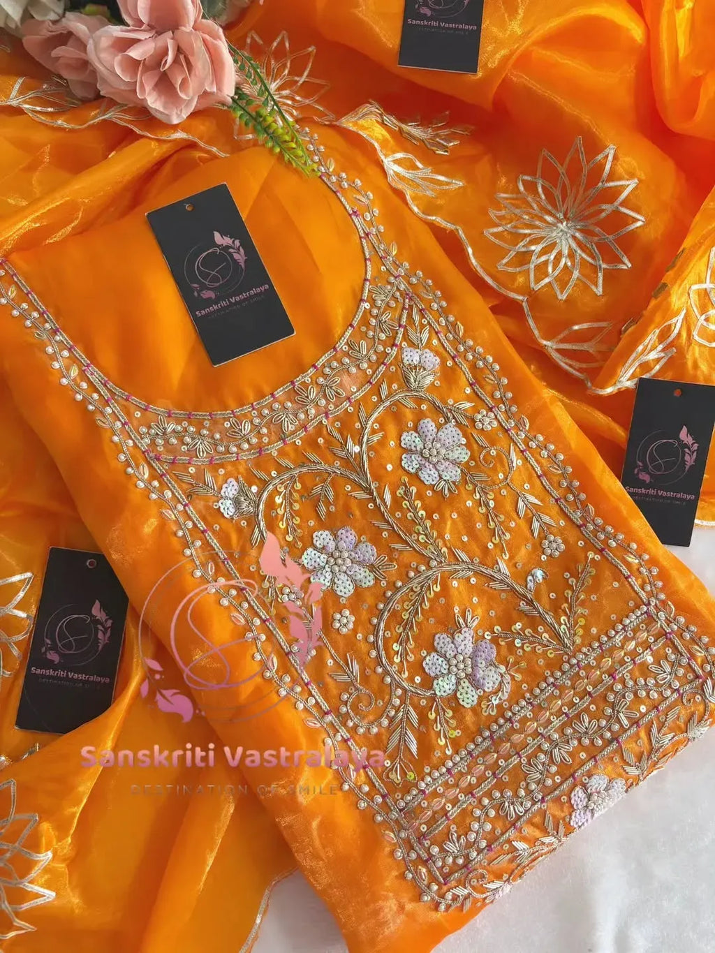 Jimmi choo fabric kurta with zardoshi handwork