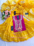 Tissue organza fabric kurta with zardogi handwork